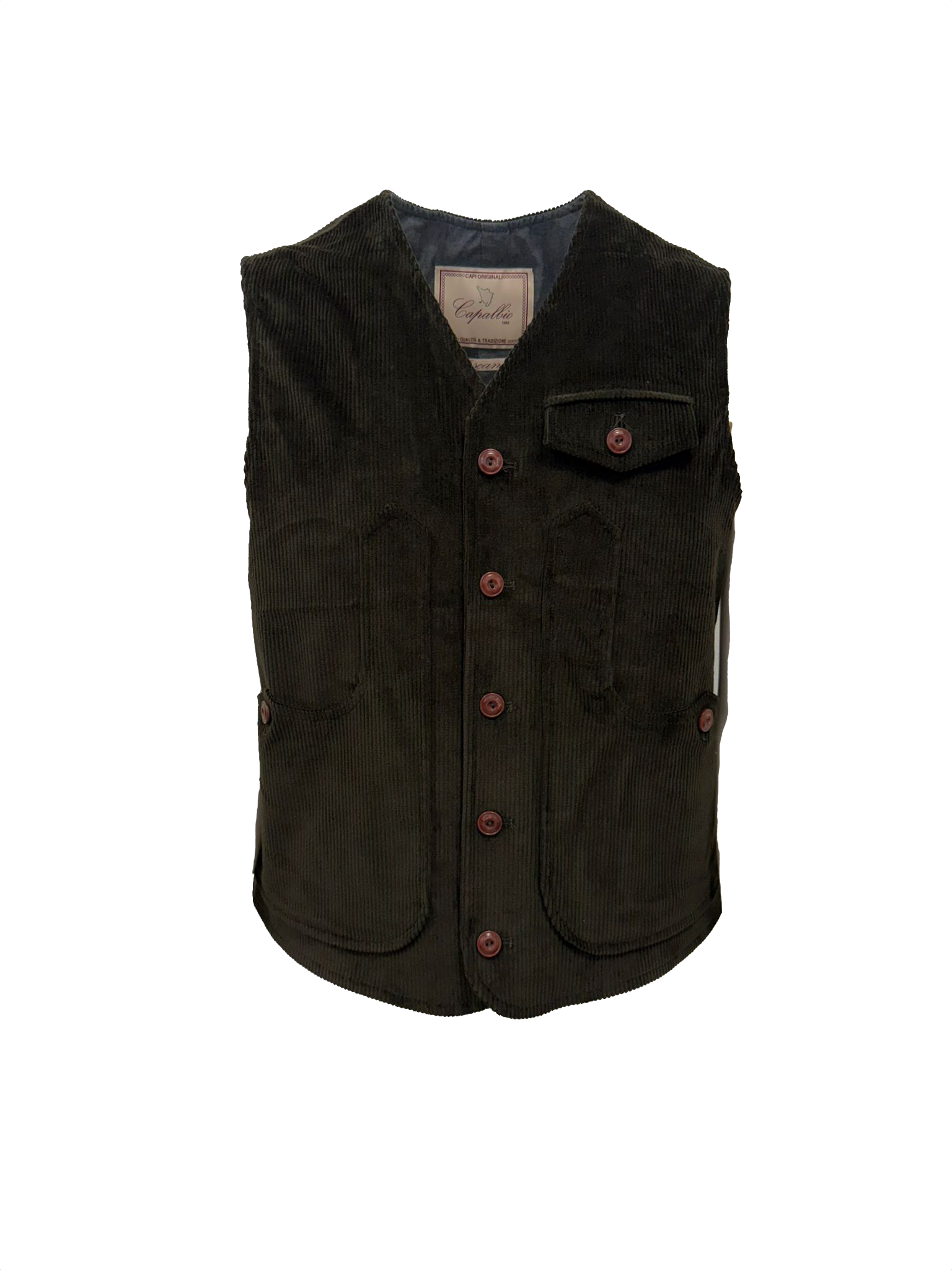 Iconic vest in 500-line velvet