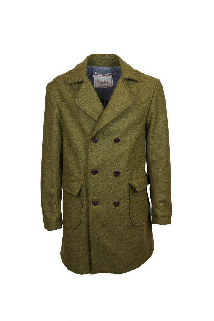 Cappotto doppio petto in lana unita