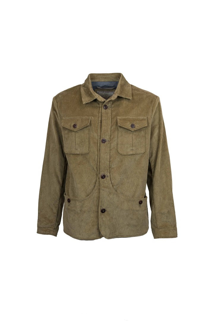 500-line velvet overshirt