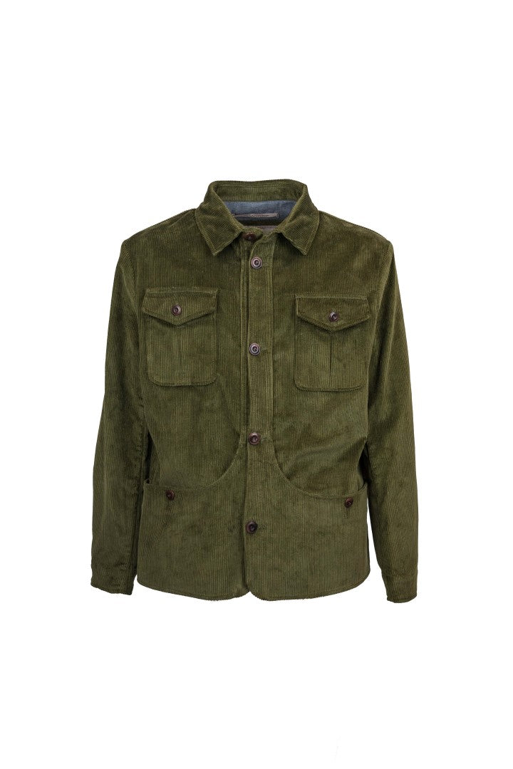 500-line velvet overshirt