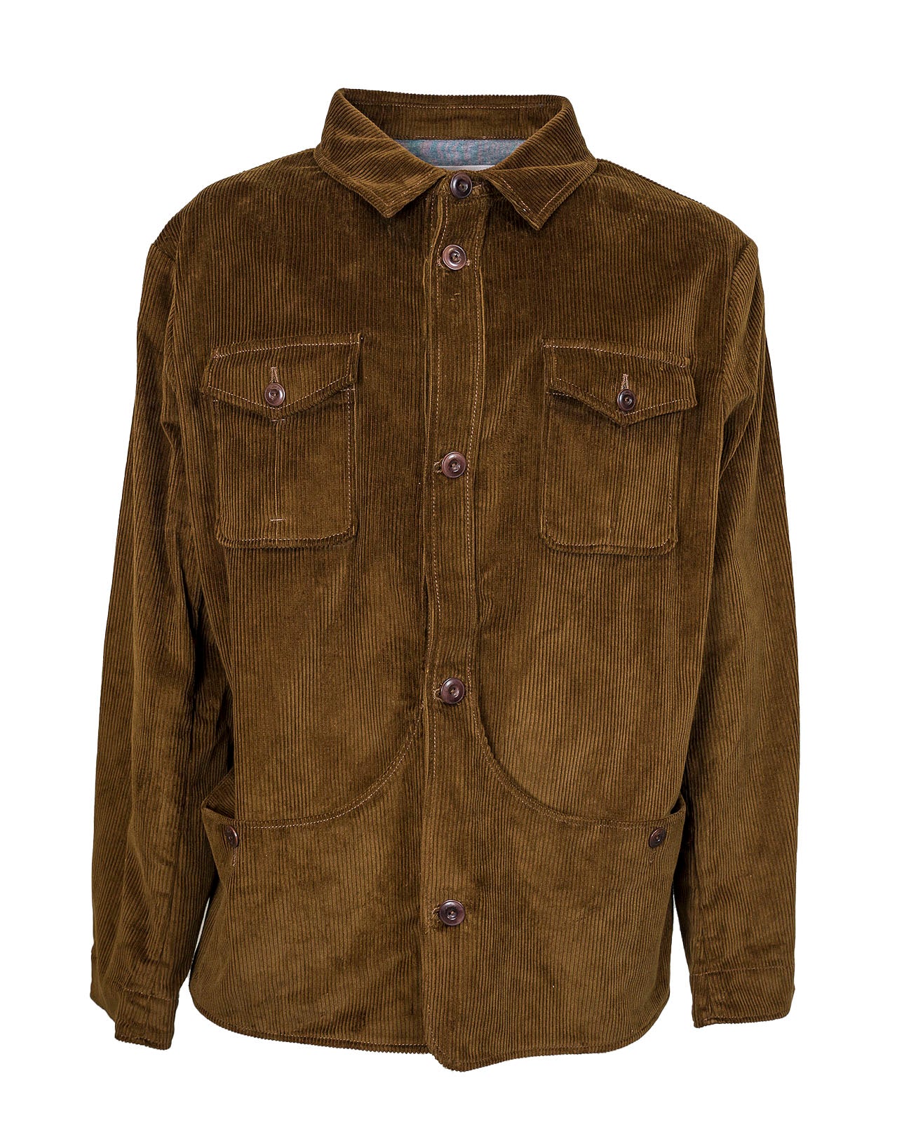 500-line velvet overshirt