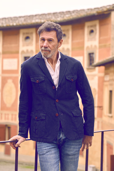 ASOS DESIGN - Giacca harrington oversize in tessuto effetto scuba blu