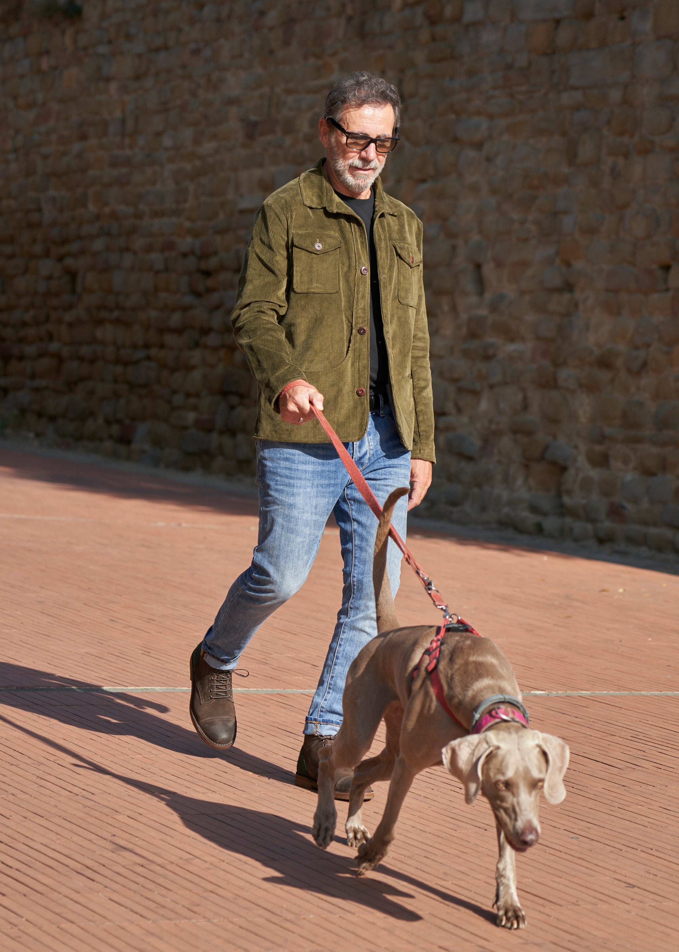 500-line velvet overshirt