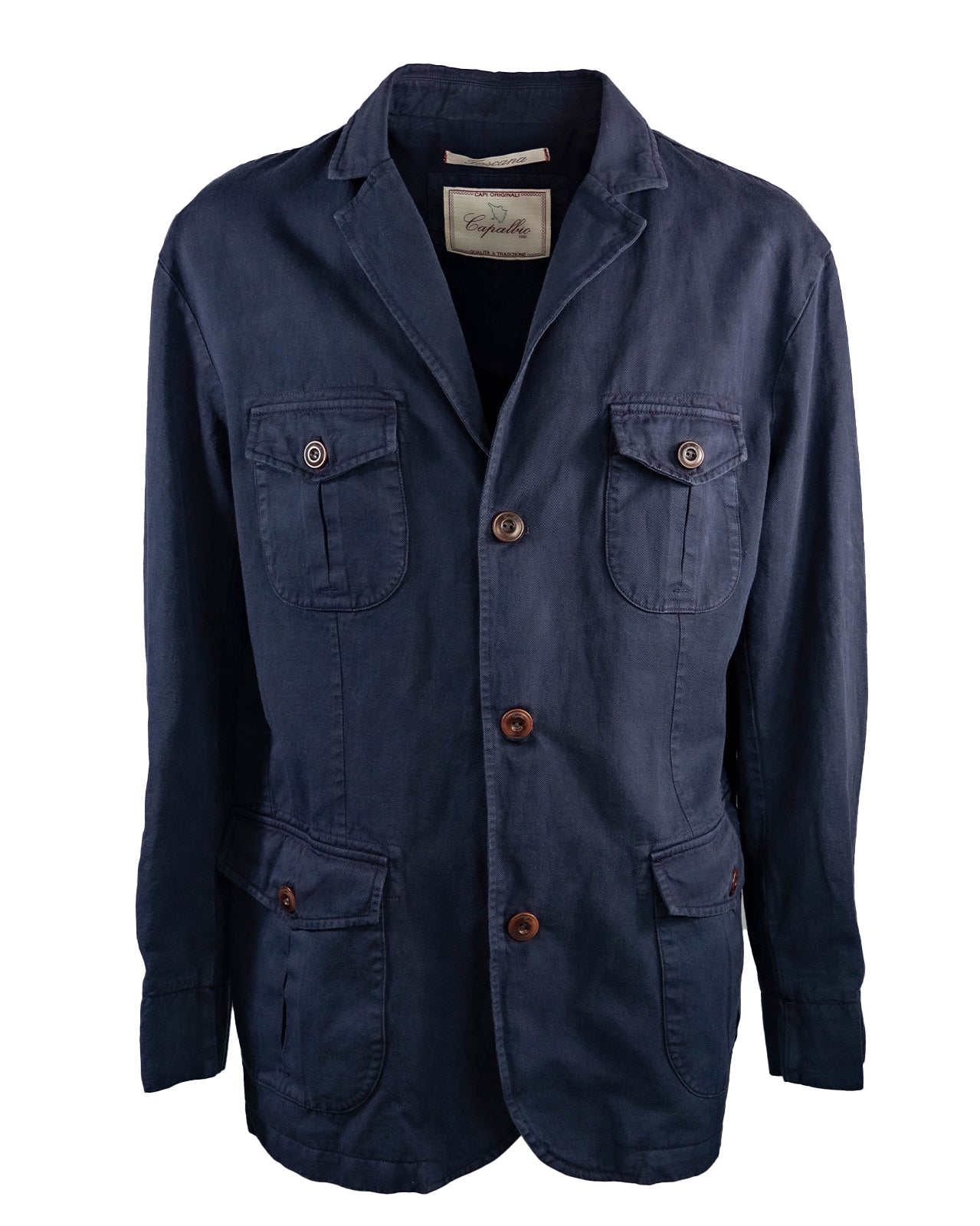 FOUR POCKET JACKET IN COTTON LINEN
