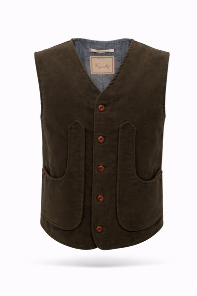 ARNO VEST IN MOLESKIN COTTON – Capalbio Abbigliamento