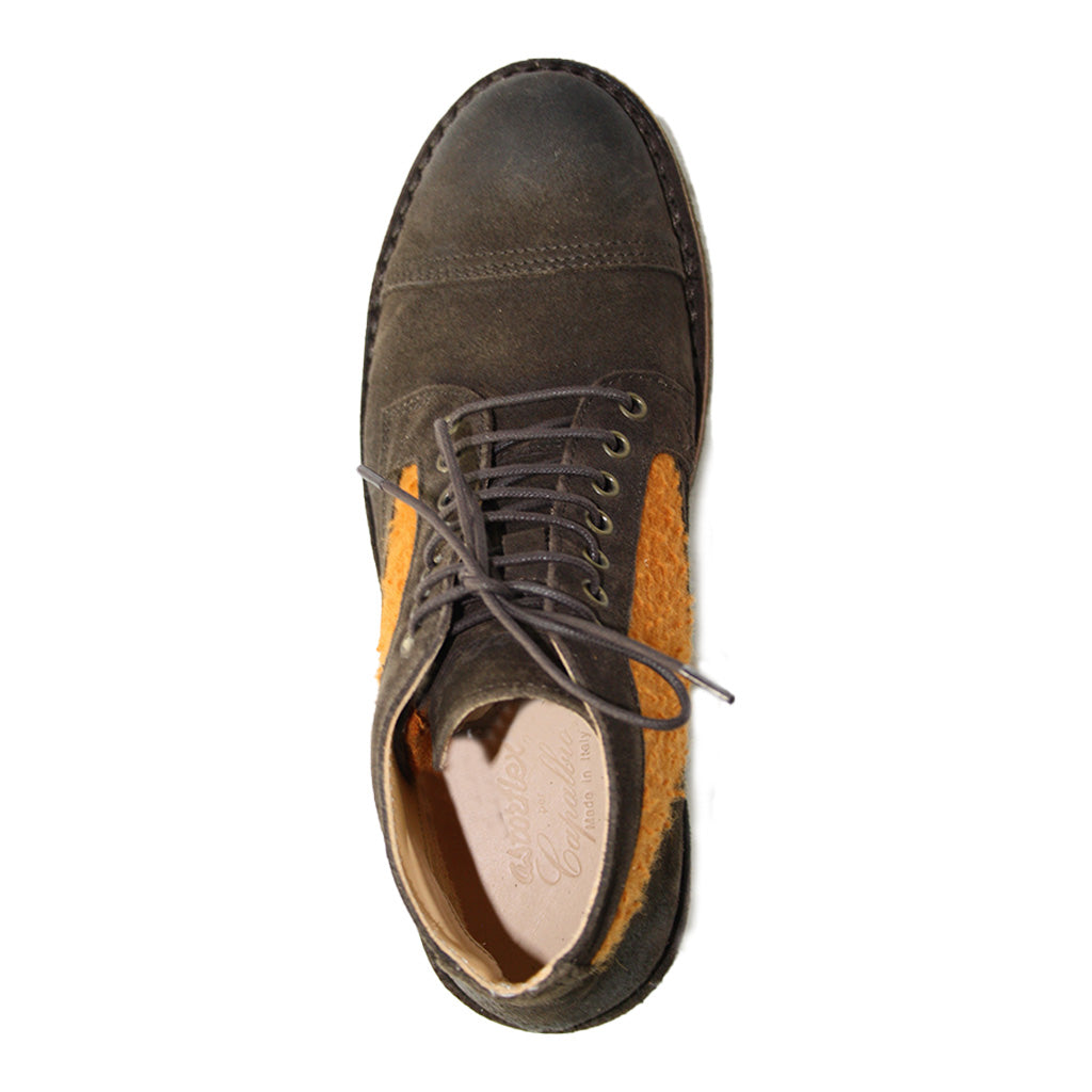 Ankle boot in ancient Casentino leather and wool