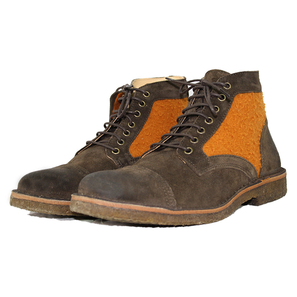 Ankle boot in ancient Casentino leather and wool