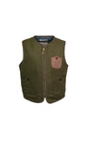 Zip check wool vest