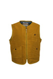 CAMPIONARIO Gilet zip in cotone fustagno