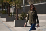 Iconic woman jacket cotton linen- Green