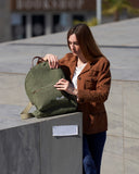 Iconic woman jacket cotton linen- Green