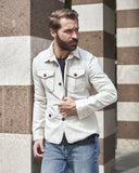 Overshirt in cotone lino