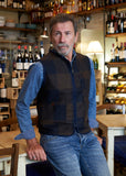 Zip check wool vest