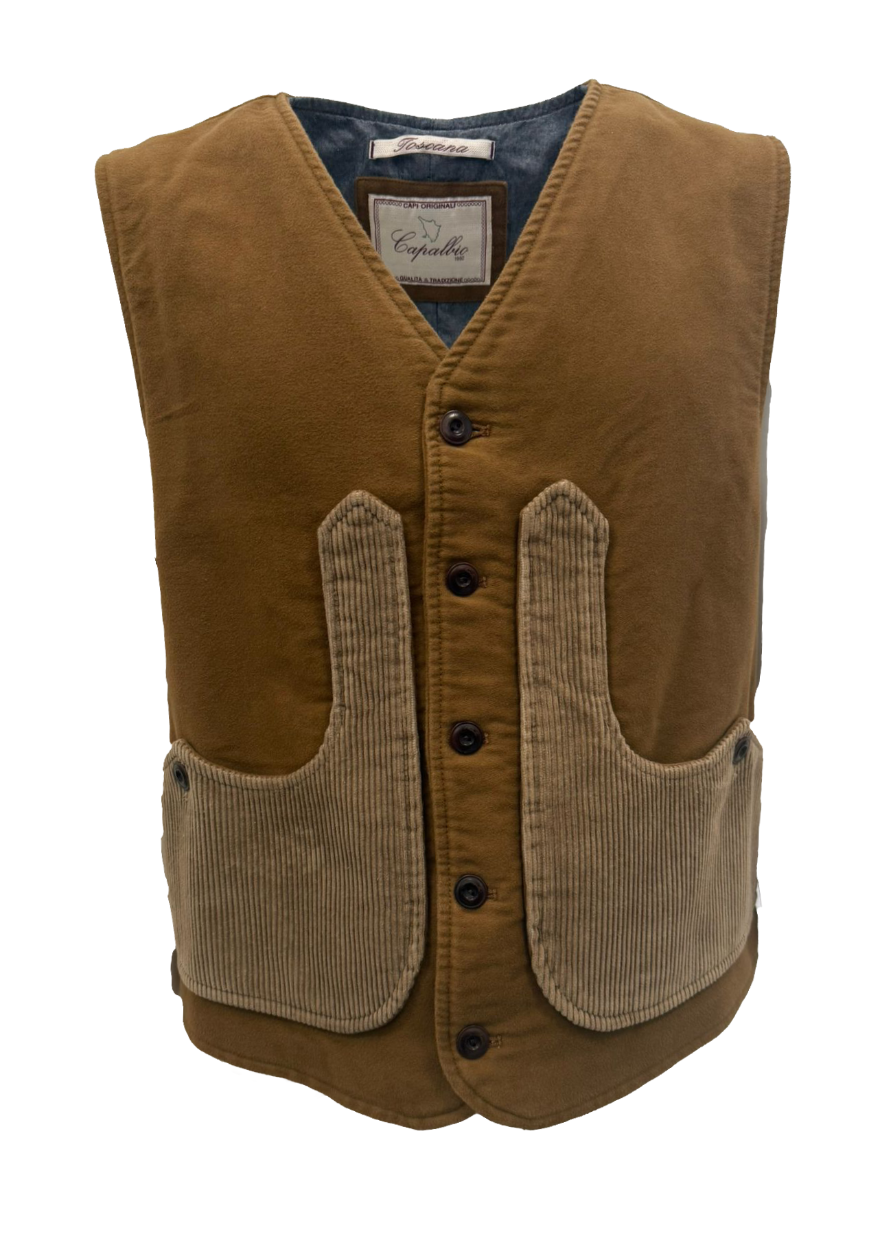 Iconic vest in 500-line velvet