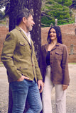 Iconic woman jacket cotton linen- Green