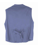 Four pocket vest in linen cotton - Light Blue / Earthenware
