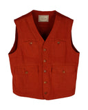 Four pocket vest in linen cotton - Light Blue / Earthenware