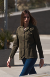 Iconic woman jacket cotton linen- Green