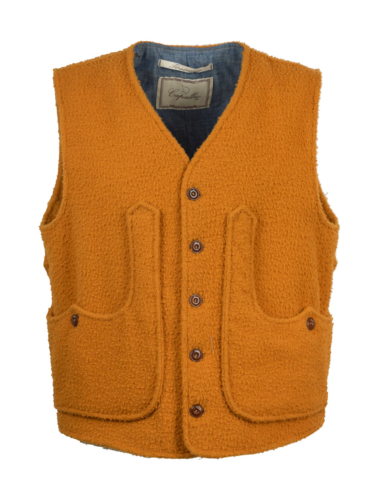 Iconic vest in herringbone wool