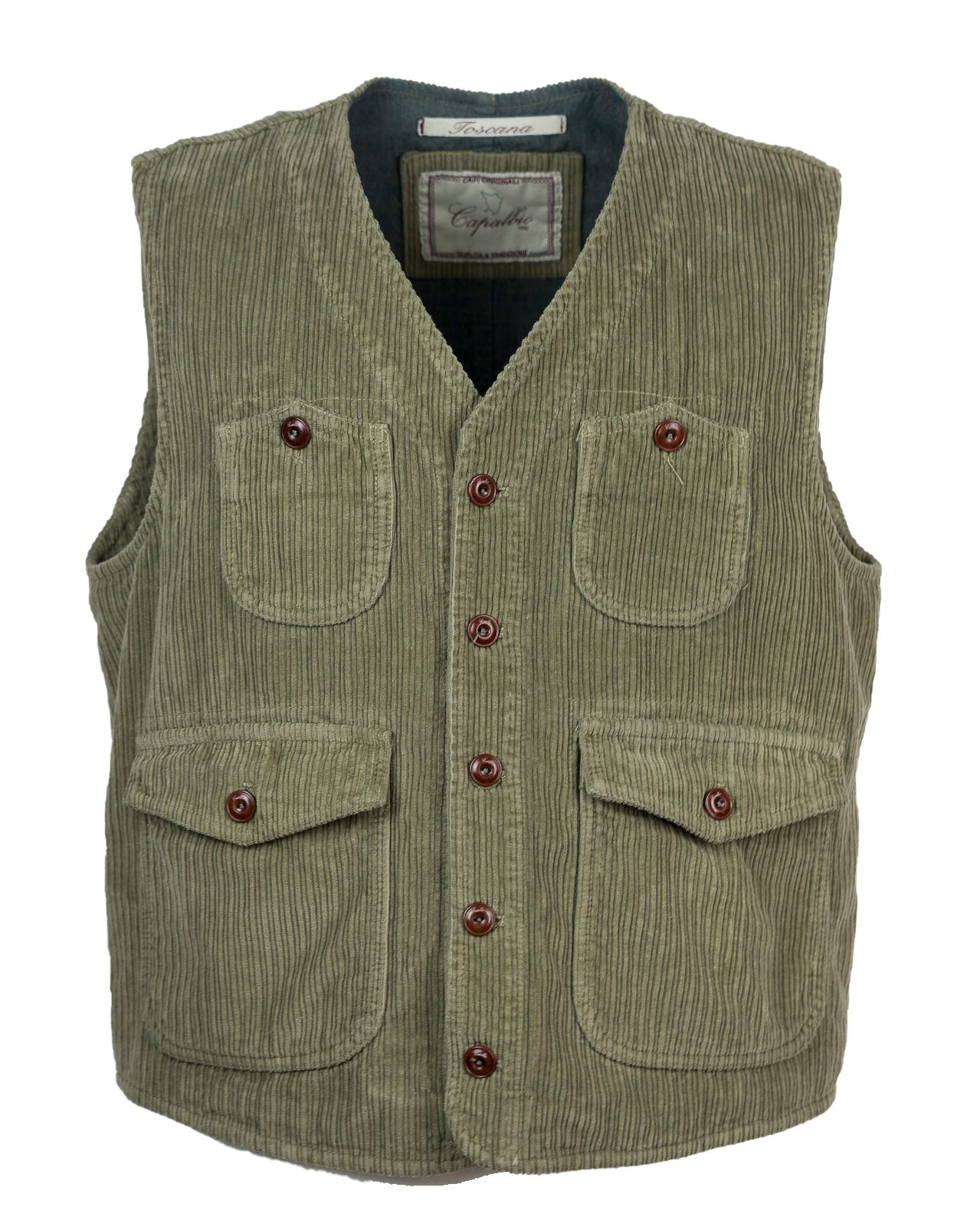 Four-pocket vest in rock velvet