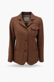 Iconic woman jacket cotton linen- Green