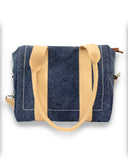 TWO POCKET BAG IN COTTON CANVAS - Blue