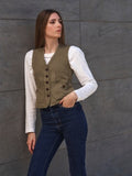 ICONIC WOMAN VEST IN COTTON LINEN