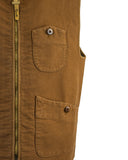 CAMPIONARIO Gilet zip in cotone fustagno
