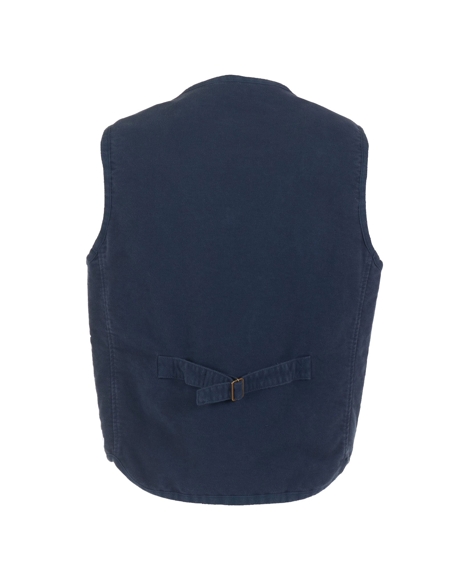 Zip vest in moleskin cotton
