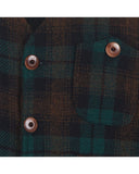 Four-pocket check wool vest