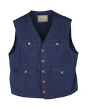 FOUR POCKET VEST IN COTTON LINEN