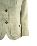 Iconic woman jacket in cotton linen- Green