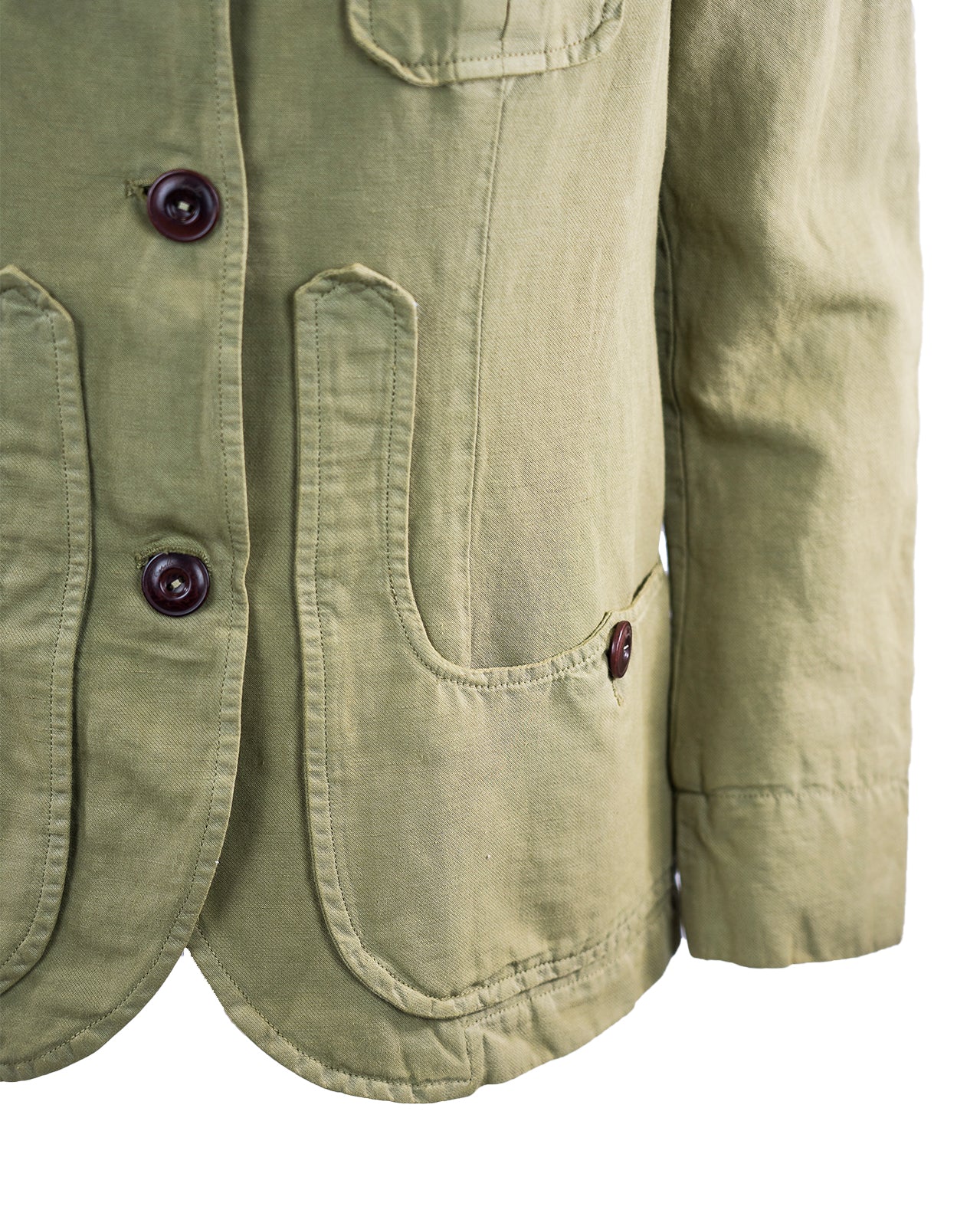 Iconic woman jacket in cotton linen- Green