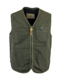 Zip vest in moleskin cotton