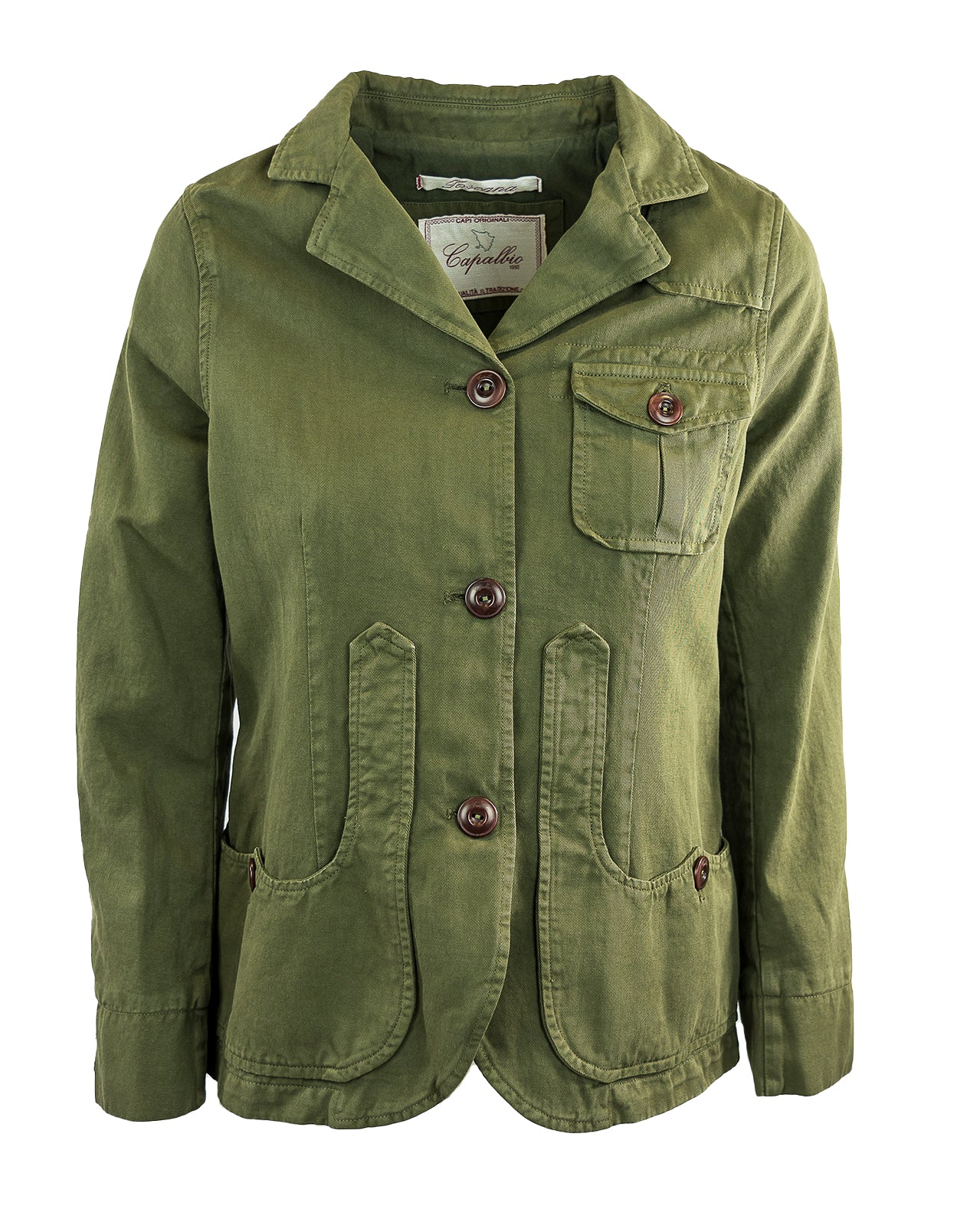 Iconic woman jacket cotton linen- Green