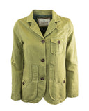 Iconic woman jacket in cotton linen- Green