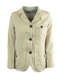 Iconic woman jacket in cotton linen- Green