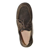 Leather and velvet moccasin