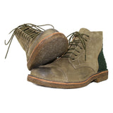 Stivaletto in pelle e lana antica di Casentino - Green