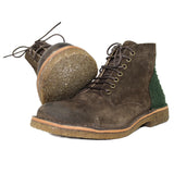 Stivaletto in pelle e lana antica di Casentino - Green