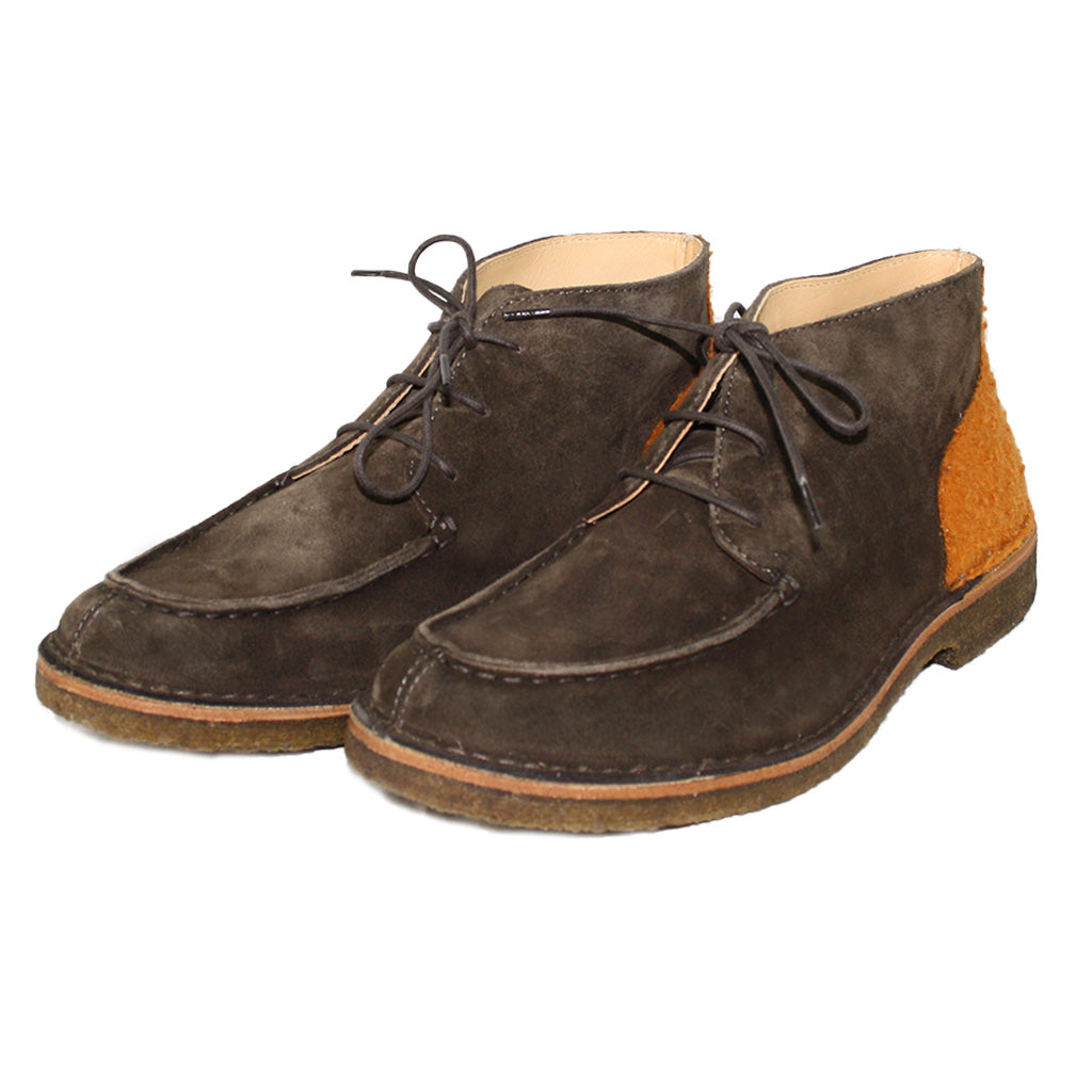 Ankle boot in leather and ancient Casentino wool